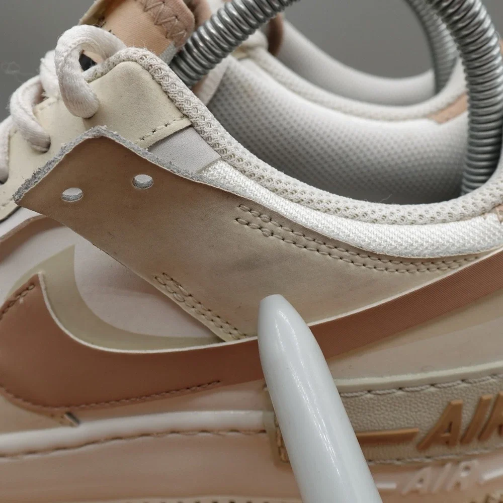 Nike Womens 9 Air Force‎ 1 Shadow Sail Hemp Fossil Light Bone CI0919-116 Flaws